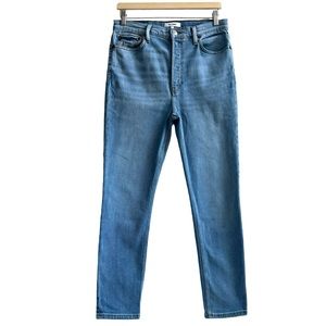 Redone 90’s High Rise Ankle Crop Button Fly Blue Denim Jeans 29